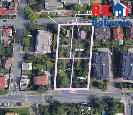 Jedinečná příležitost prodeje 4 pozemků s celk.pl. 3350m2 ve starých Čimicích uprostřed zástavby RD 